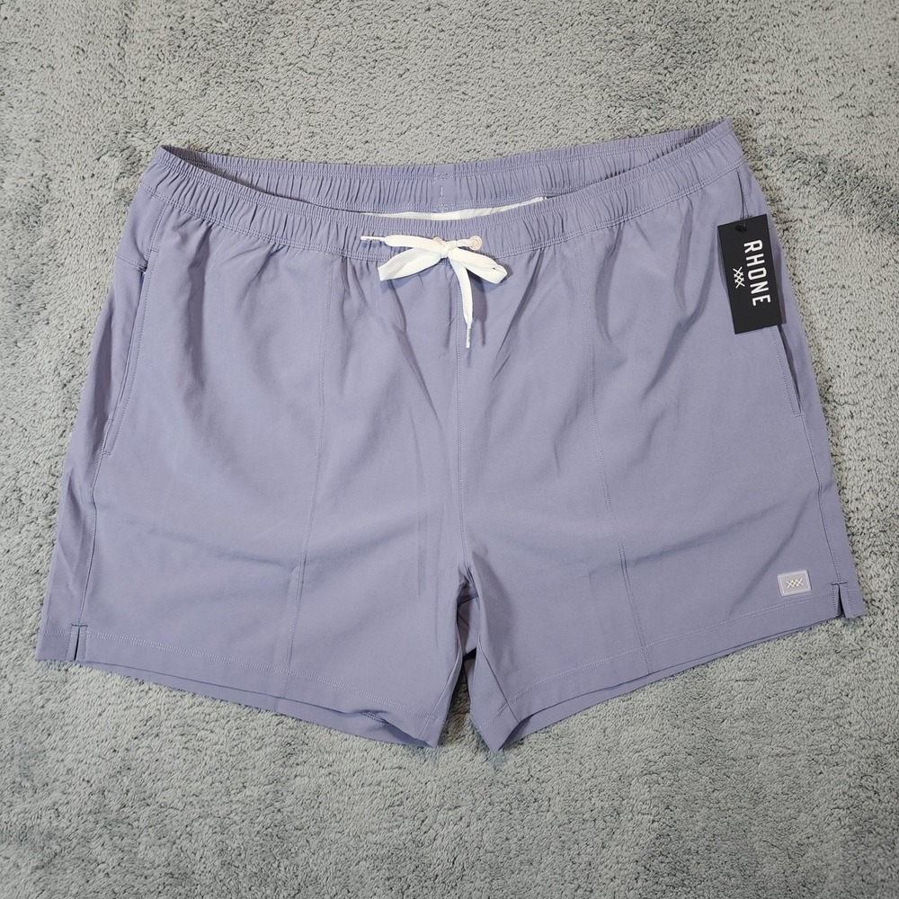 RHONE Swim Trunks Shorts Mens 2XL Purple Mesh Drawstrings Polyester 5.5 Inch NWT